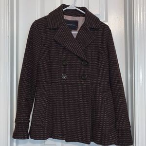 Brown & Blush Pea Coat by Banana Republic